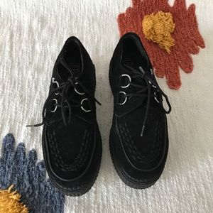 TUK black suede Viva Munda creepers